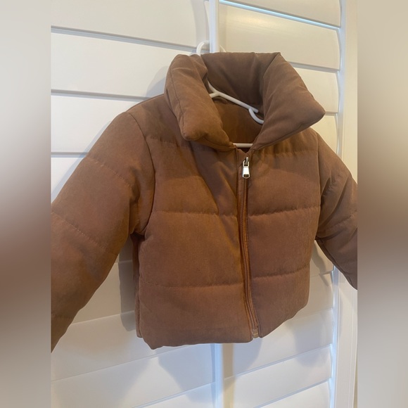 Toddler Girls Camel Solid Zipper Up Coat 4-5 Y - Picture 3 of 6